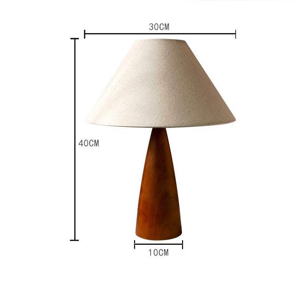 Solid Wood Retro Table Lamp with Adjustable Brightness for Living Room & Bedroom Lighting