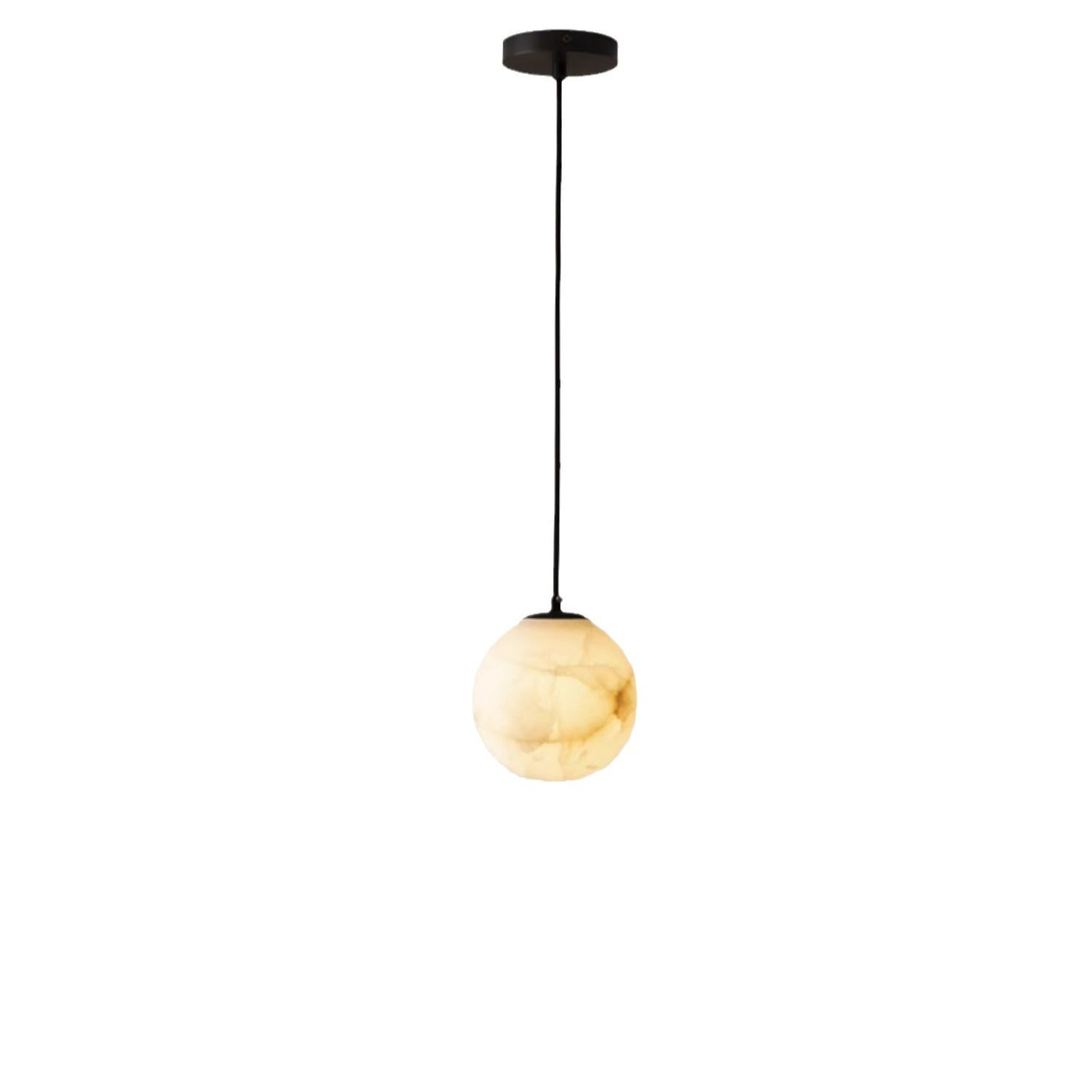Alabaster Globe Pendant Light Fixture - Modern Hanging Ceiling Lamp for Kitchen, Dining Room & Entryway