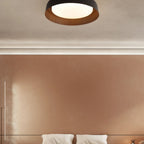 Wood Grain Round Ceiling Lamp - Wabi-Sabi Style Fixture for Living Room & Bedroom Lighting
