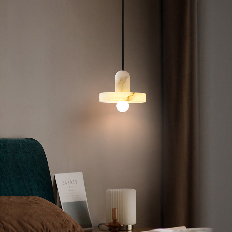 White Alabaster Marble Pendant Light Fixture for Modern Home Decor & Dining Room Lighting