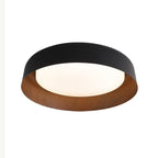 Wood Grain Round Ceiling Lamp - Wabi-Sabi Style Fixture for Living Room & Bedroom Lighting