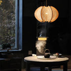 Scandinavian Wood Pendant Light Fixture - Mid-Century Design for Dining Room & Kitchen Lighting