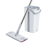 Flat Bottom Mop and Bucket Set | Aluminium Handle, 360° Rotating Head & Microfibre Pads for Efficient Home Cleaning
