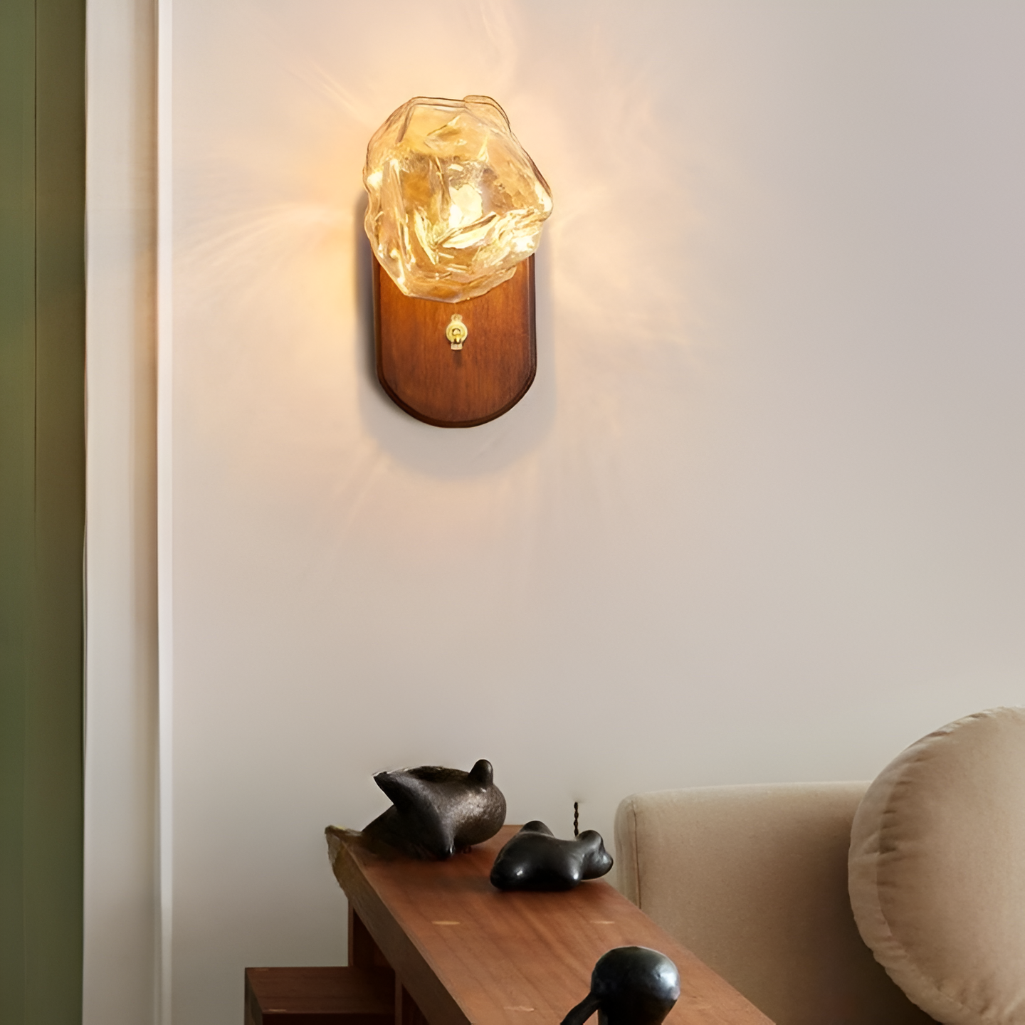 Ice Glass Cube Wall Lamp - Nordic Style Fixture for Modern Home Decor & Ambient Lighting