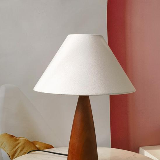 Solid Wood Retro Table Lamp with Adjustable Brightness for Living Room & Bedroom Lighting