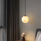 Alabaster Globe Pendant Light Fixture - Modern Hanging Ceiling Lamp for Kitchen, Dining Room & Entryway