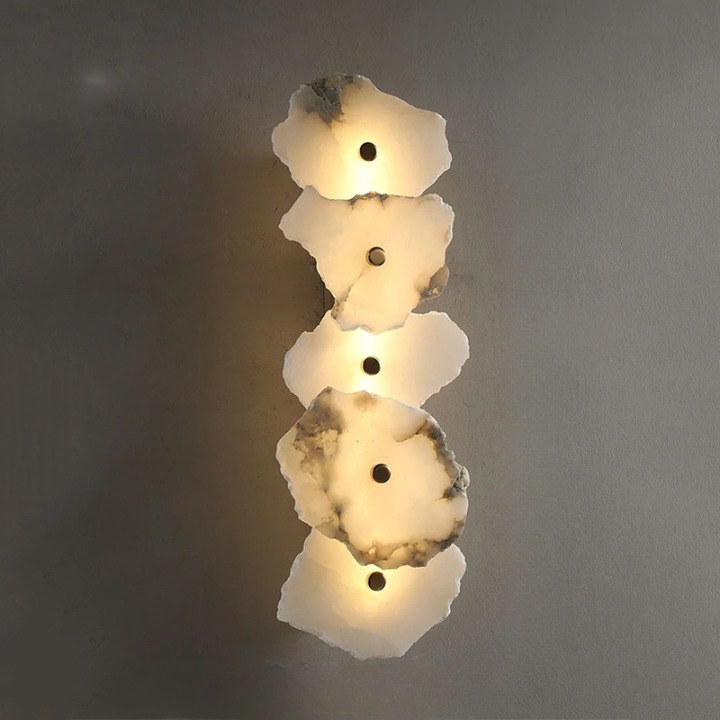 Modern Irregular Marble Wall Lamp - Unique Decorative Lighting Fixture for Living Room & Bedroom
