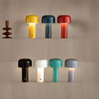 LED Cordless Table Lamp - Italian Mushroom Design for Indoor & Outdoor Use, Battery Operated Lighting Solution