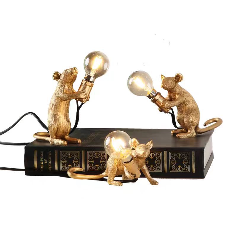 LED Mouse Night Table Lamp - Cute Animal Design for Kids' Bedroom & Nursery Lighting