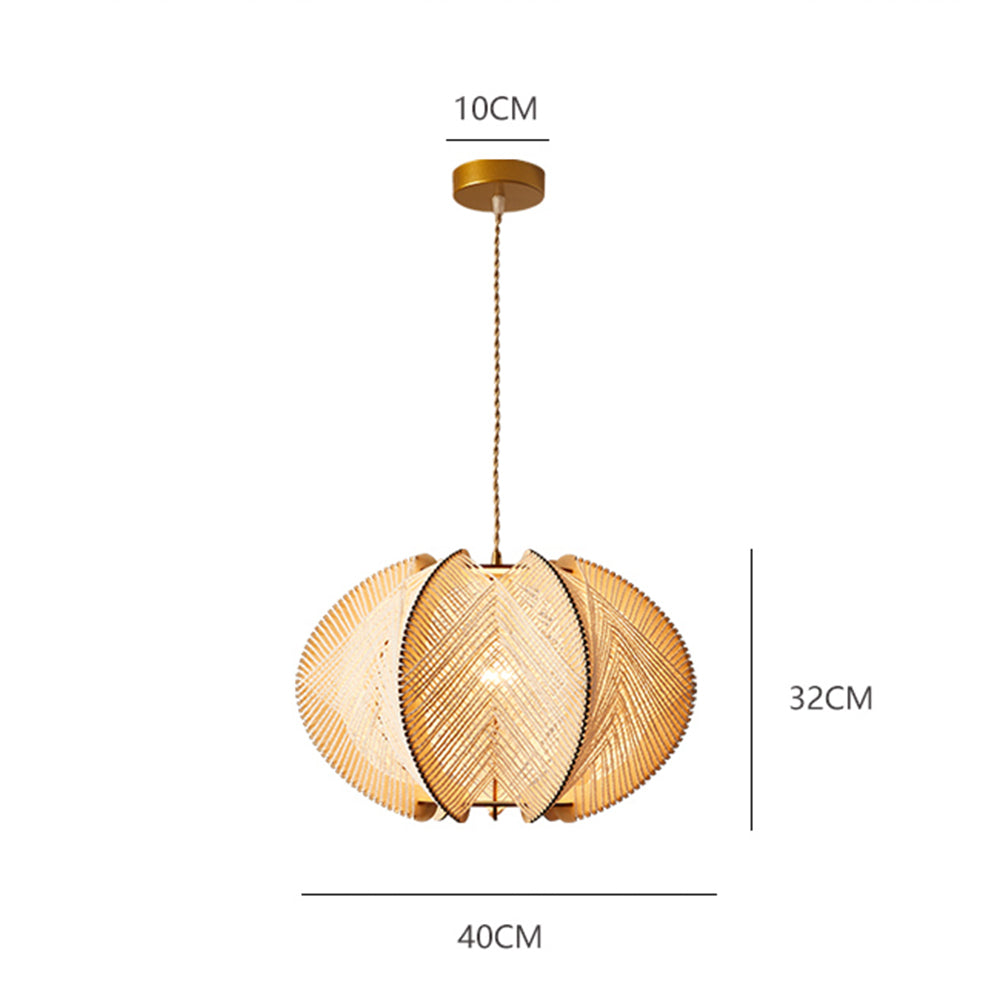 Scandinavian Wood Pendant Light Fixture - Mid-Century Design for Dining Room & Kitchen Lighting
