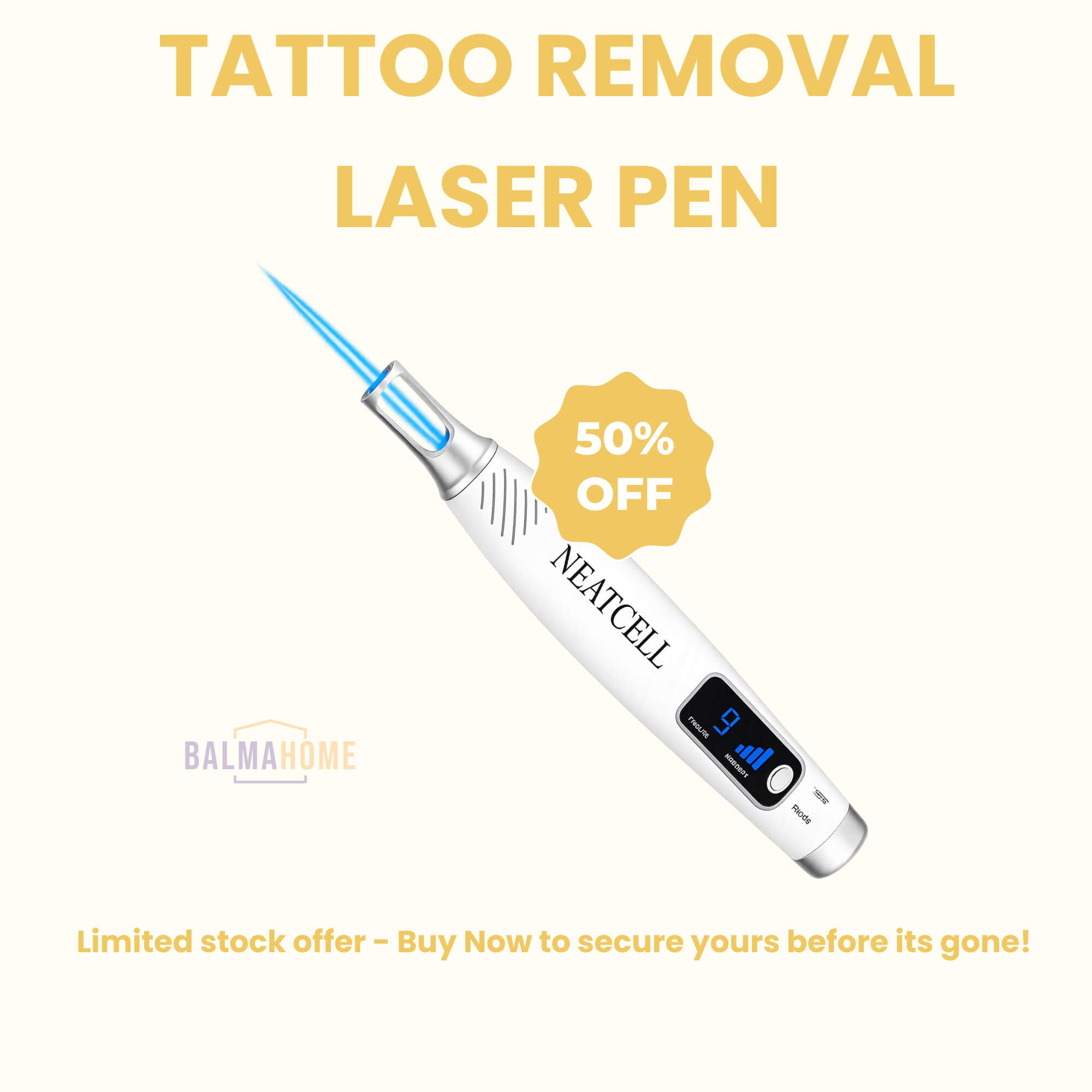 Tattoo Removal Laser Pen | Safe, Effective Blue Light Therapy for At-Home Ink Fading and Skin Confidence