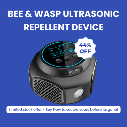 Ultrasonic Bee & Wasp Repellent Device | 360° Coverage, Chemical-Free & Safe for Homes with Kids and Pets