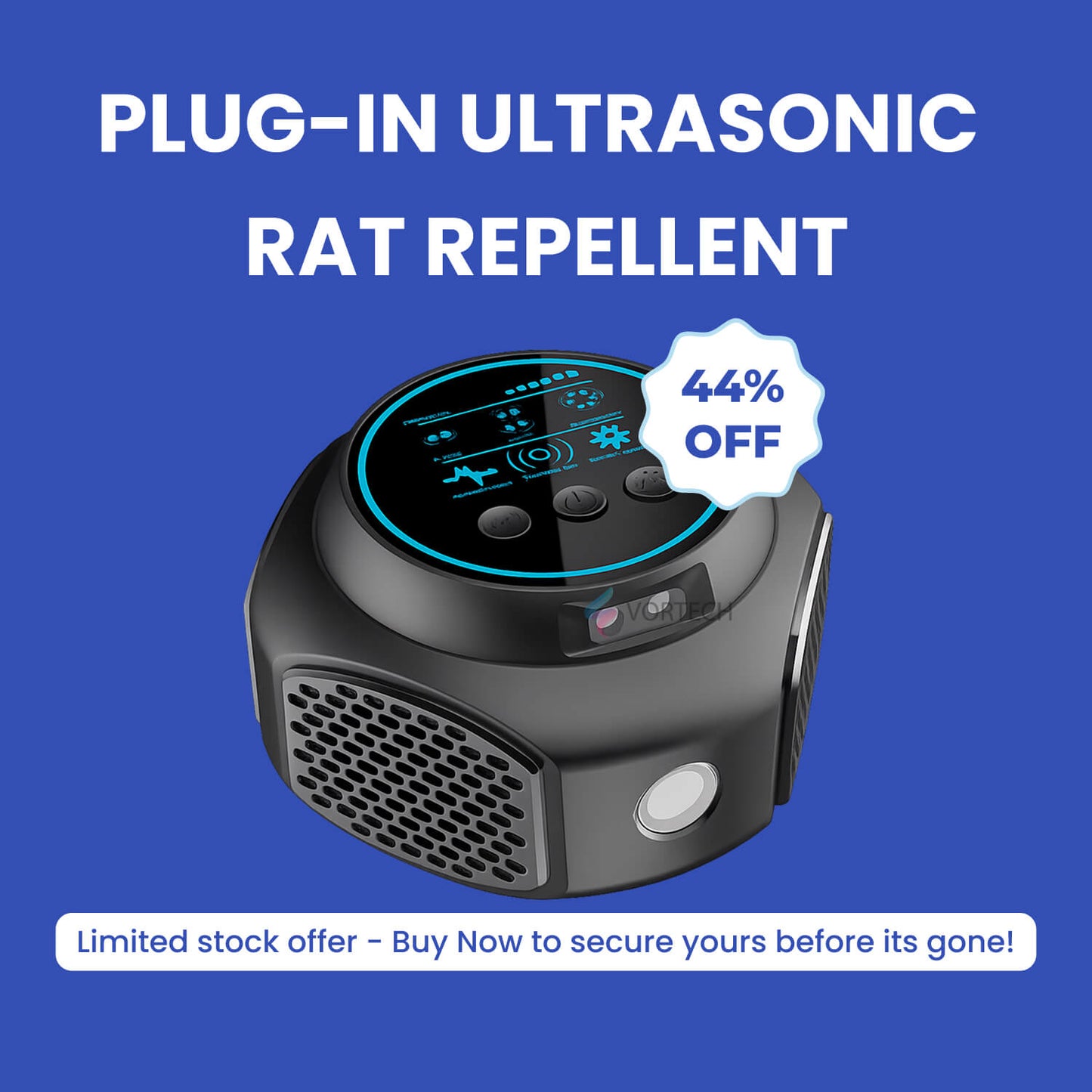 Plug-In Ultrasonic Rat Repellent | Chemical-Free, Pet-Safe & Covers Up to 3200 sq. ft. for Indoor & Outdoor Use