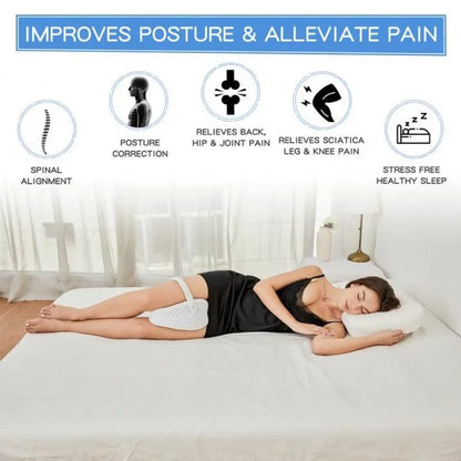 Orthopedic Knee Pillow for Side Sleepers | Memory Foam, Hypoallergenic & Ideal for Sciatica, Back & Hip Pain Relief