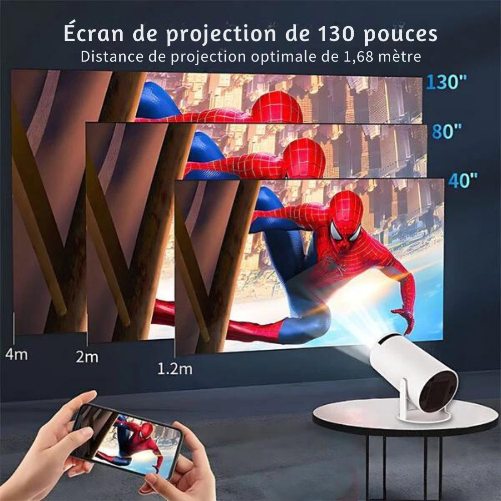 Portable 4K Mini Projector | Compact Design, Wi-Fi 6 & Bluetooth 5.0 for Home Entertainment & Outdoor Movie Nights