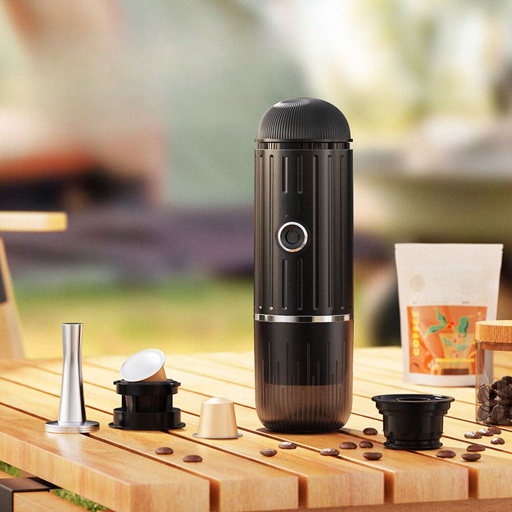 Compact Portable Espresso Maker with USB Charging - Perfect for Coffee Lovers On-the-Go, Compatible with Ground Coffee