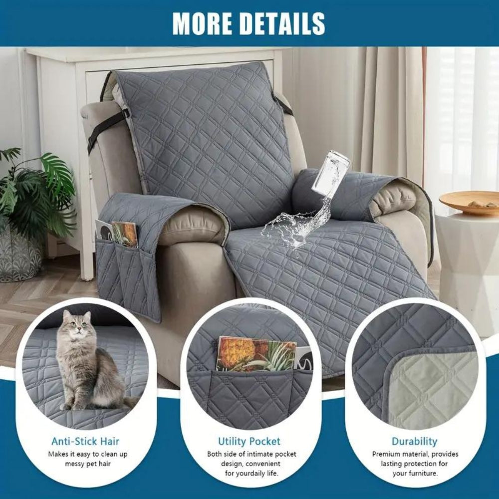 Waterproof Recliner Slipcover | Non-Slip, Pet-Friendly & Easy to Install for Protection and Revitalization