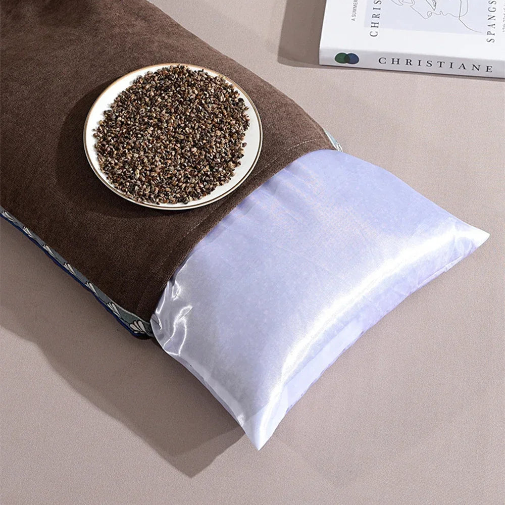 Buckwheat Husk Neck Pillow | Hypoallergenic, Breathable Support for Side and Back Sleepers