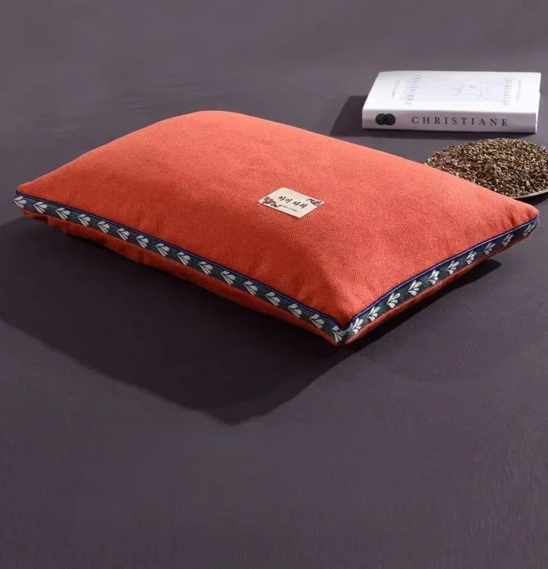 Buckwheat Husk Neck Pillow | Hypoallergenic, Breathable Support for Side and Back Sleepers