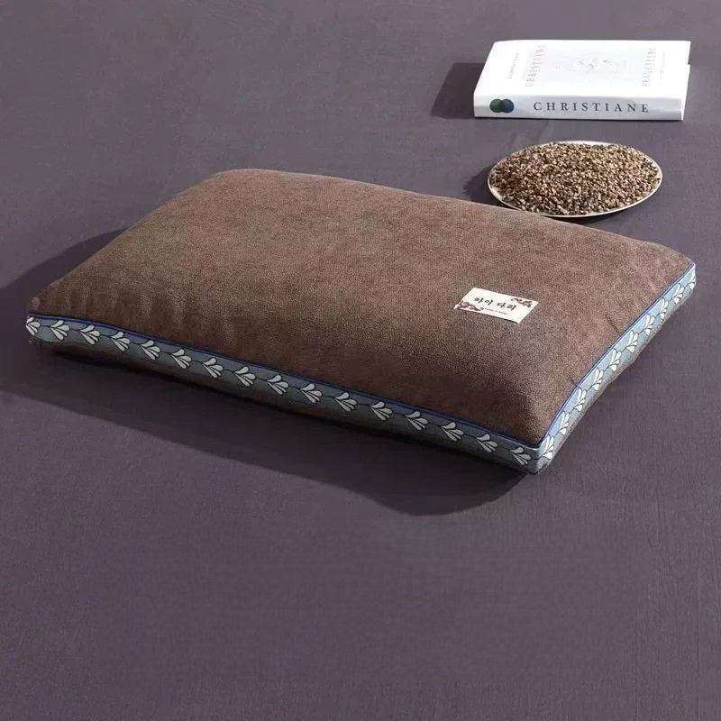 Buckwheat Husk Neck Pillow | Hypoallergenic, Breathable Support for Side and Back Sleepers