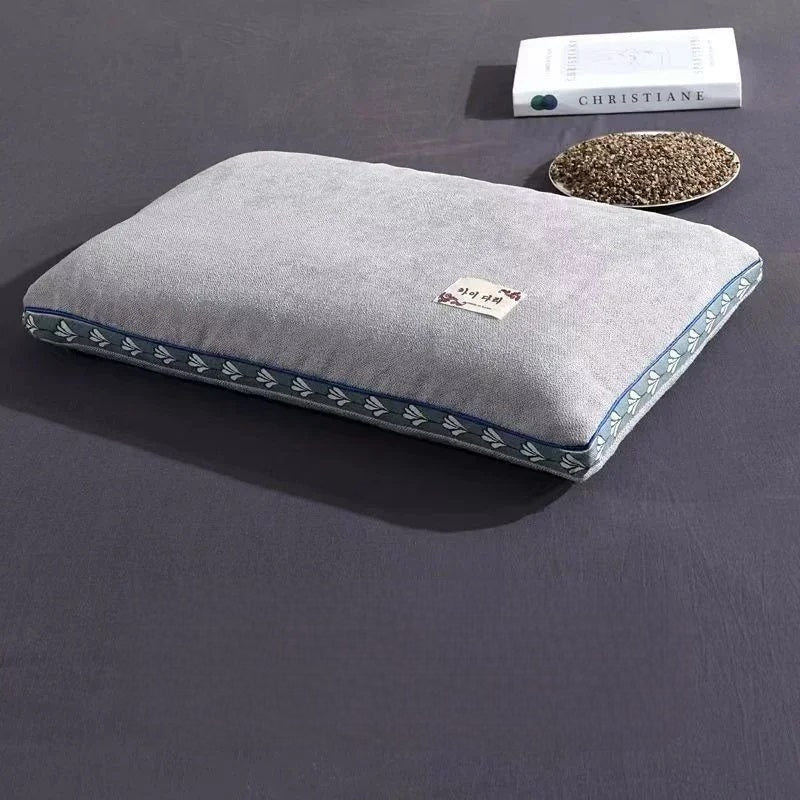 Buckwheat Husk Neck Pillow | Hypoallergenic, Breathable Support for Side and Back Sleepers