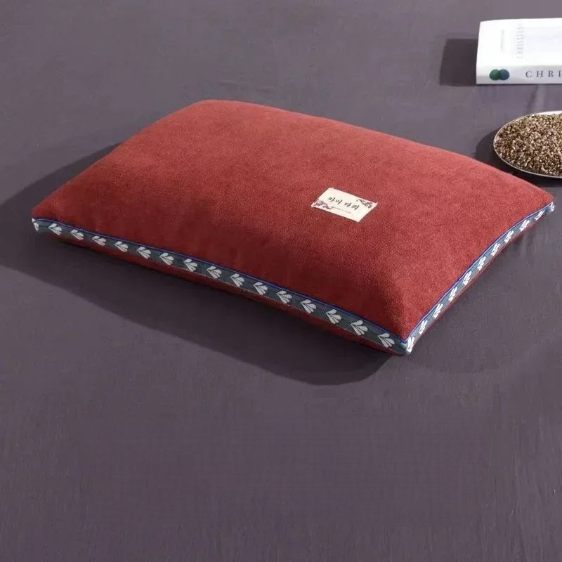 Buckwheat Husk Neck Pillow | Hypoallergenic, Breathable Support for Side and Back Sleepers