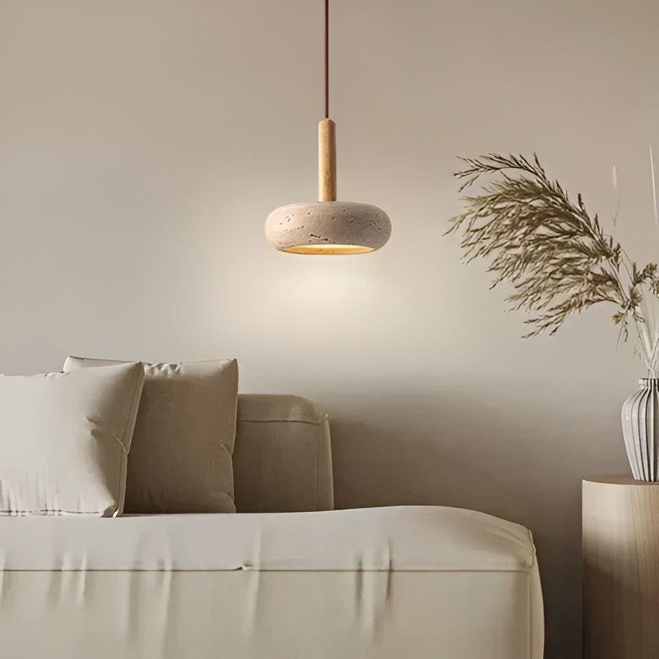 LED Wabi Sabi Japanese Ceiling Light - Retro Stone Fixture for Modern Home Decor & Ambient Lighting