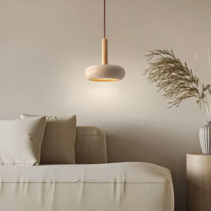 LED Wabi Sabi Japanese Ceiling Light - Retro Stone Fixture for Modern Home Decor & Ambient Lighting
