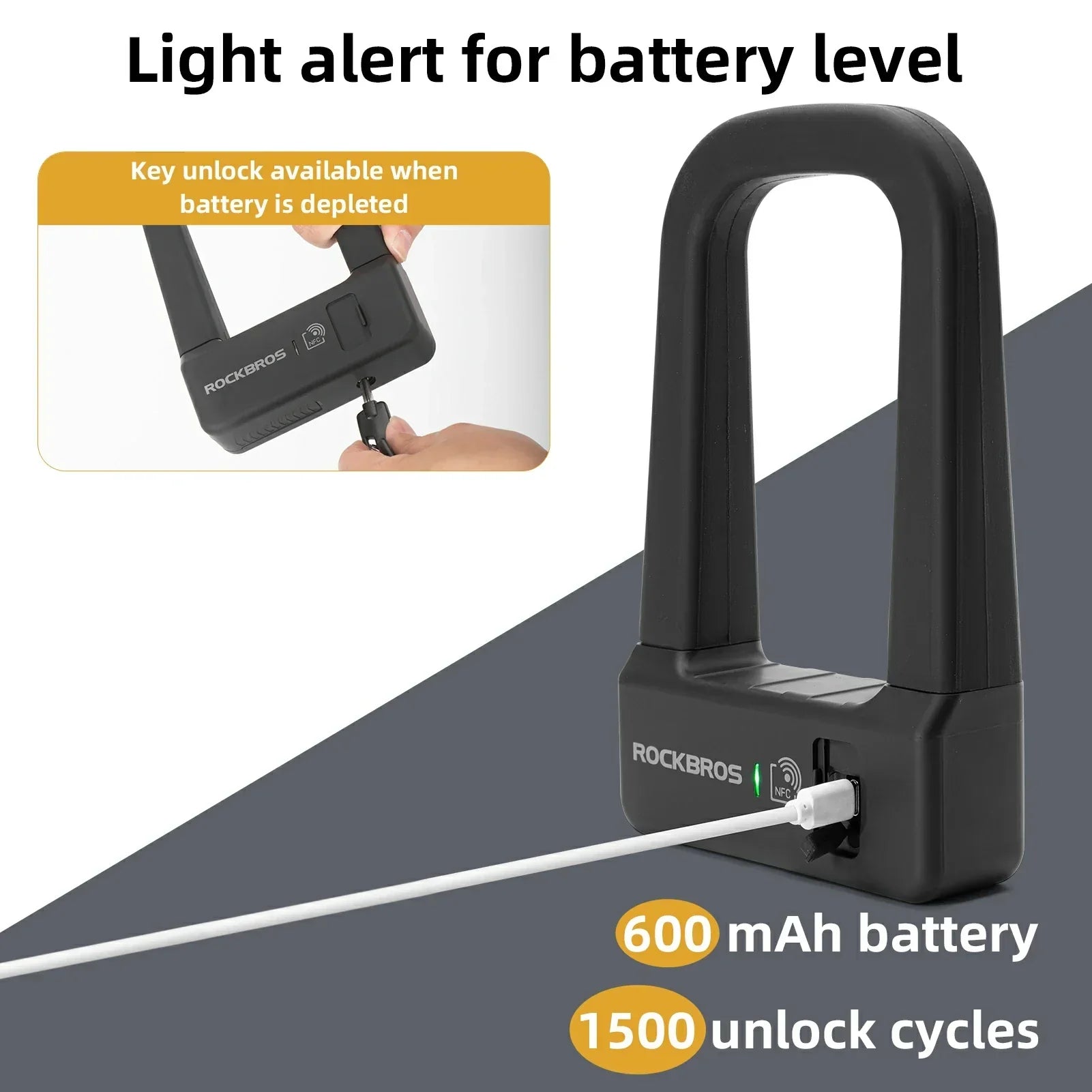 NFC Smart Bike U Lock | Heavy Duty Anti-Theft, Quick Unlock & Universal Fit for Road, Mountain & Folding Bikes