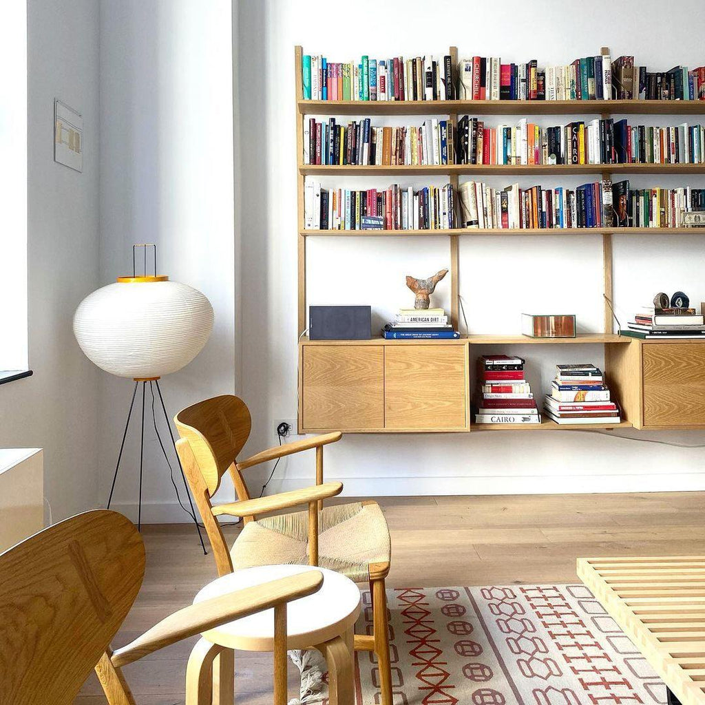 LED Rice Paper Floor Lamp - Adjustable Height, Soft Ambient Light for Living Room & Bedroom Decor