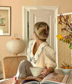 LED Rice Paper Floor Lamp - Adjustable Height, Soft Ambient Light for Living Room & Bedroom Decor