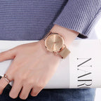 Women's 36mm Quartz Watch | Rose Gold, Water Resistant & Shock Resistant for Daily Wear