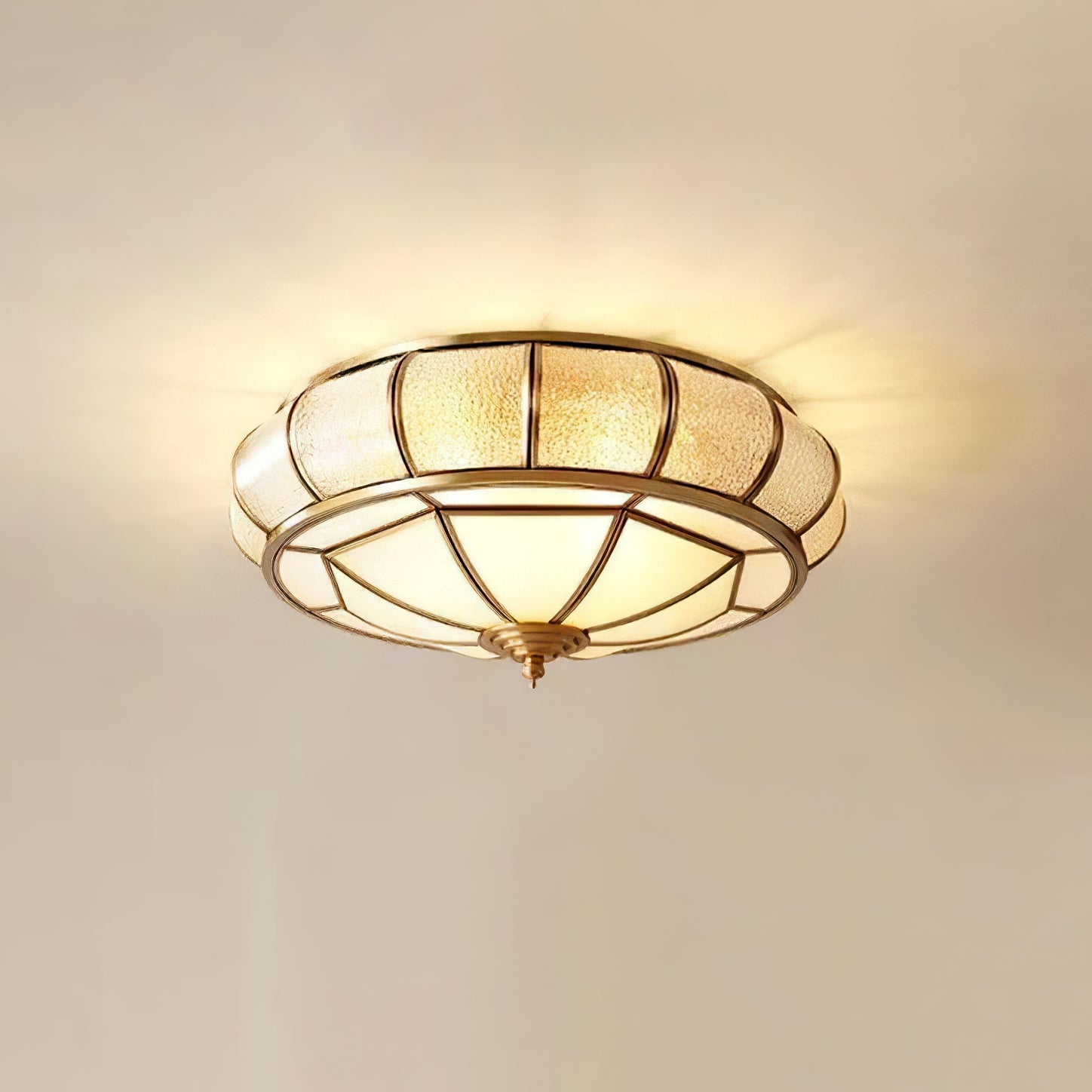Round Textured Glass Ceiling Light Fixture for Modern Home Decor & Living Room Illumination