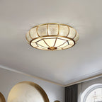 Round Textured Glass Ceiling Light Fixture for Modern Home Decor & Living Room Illumination