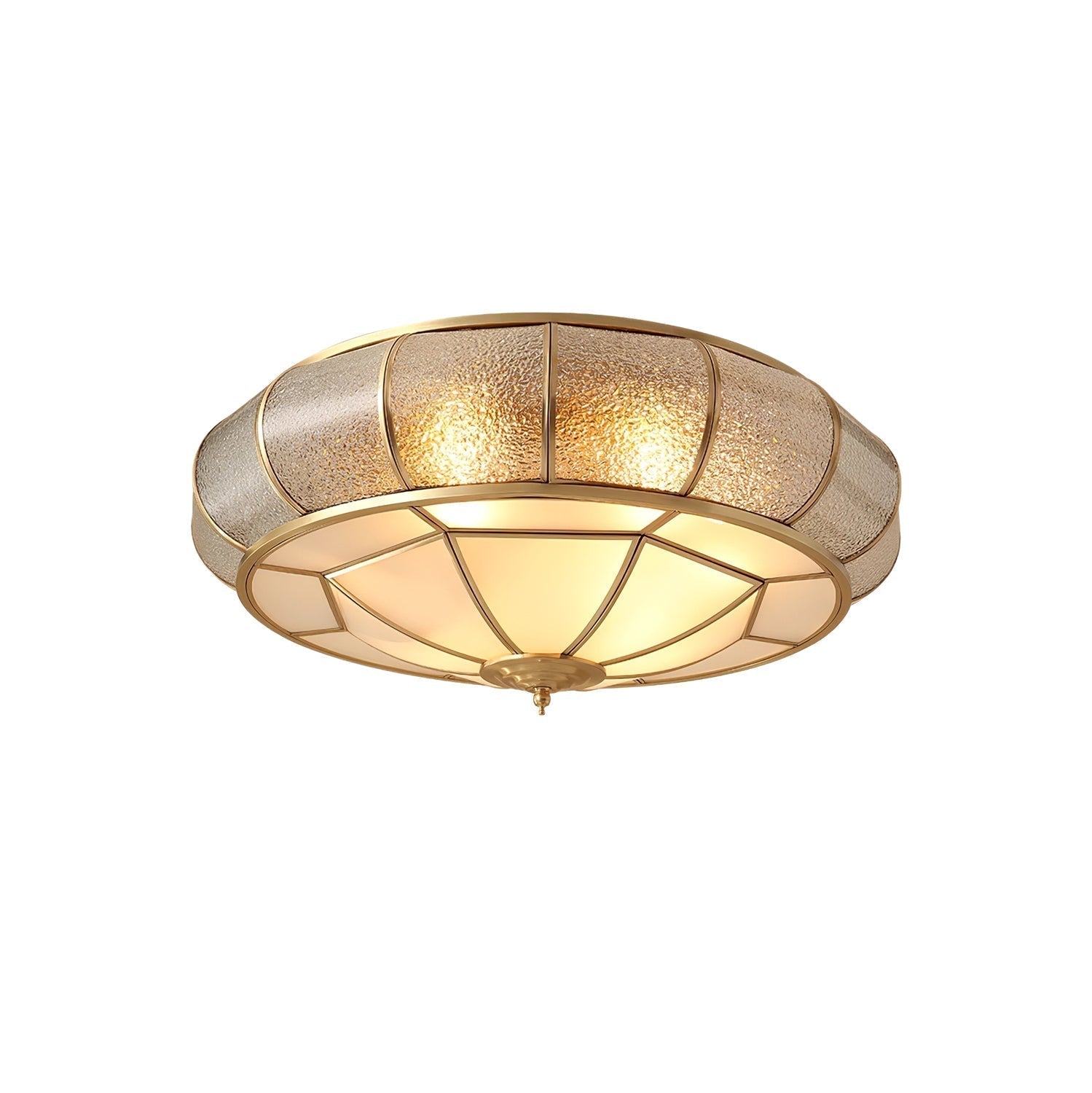 Round Textured Glass Ceiling Light Fixture for Modern Home Decor & Living Room Illumination