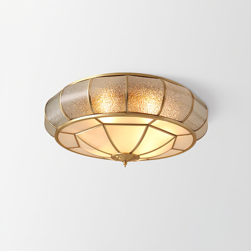Round Textured Glass Ceiling Light Fixture for Modern Home Decor & Living Room Illumination
