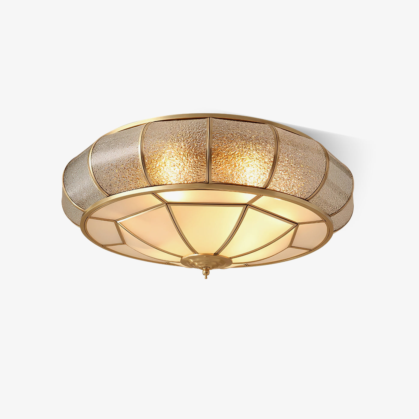 Round Textured Glass Ceiling Light Fixture for Modern Home Decor & Living Room Illumination