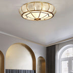 Round Textured Glass Ceiling Light Fixture for Modern Home Decor & Living Room Illumination