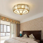 Round Textured Glass Ceiling Light Fixture for Modern Home Decor & Living Room Illumination