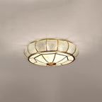 Round Textured Glass Ceiling Light Fixture for Modern Home Decor & Living Room Illumination