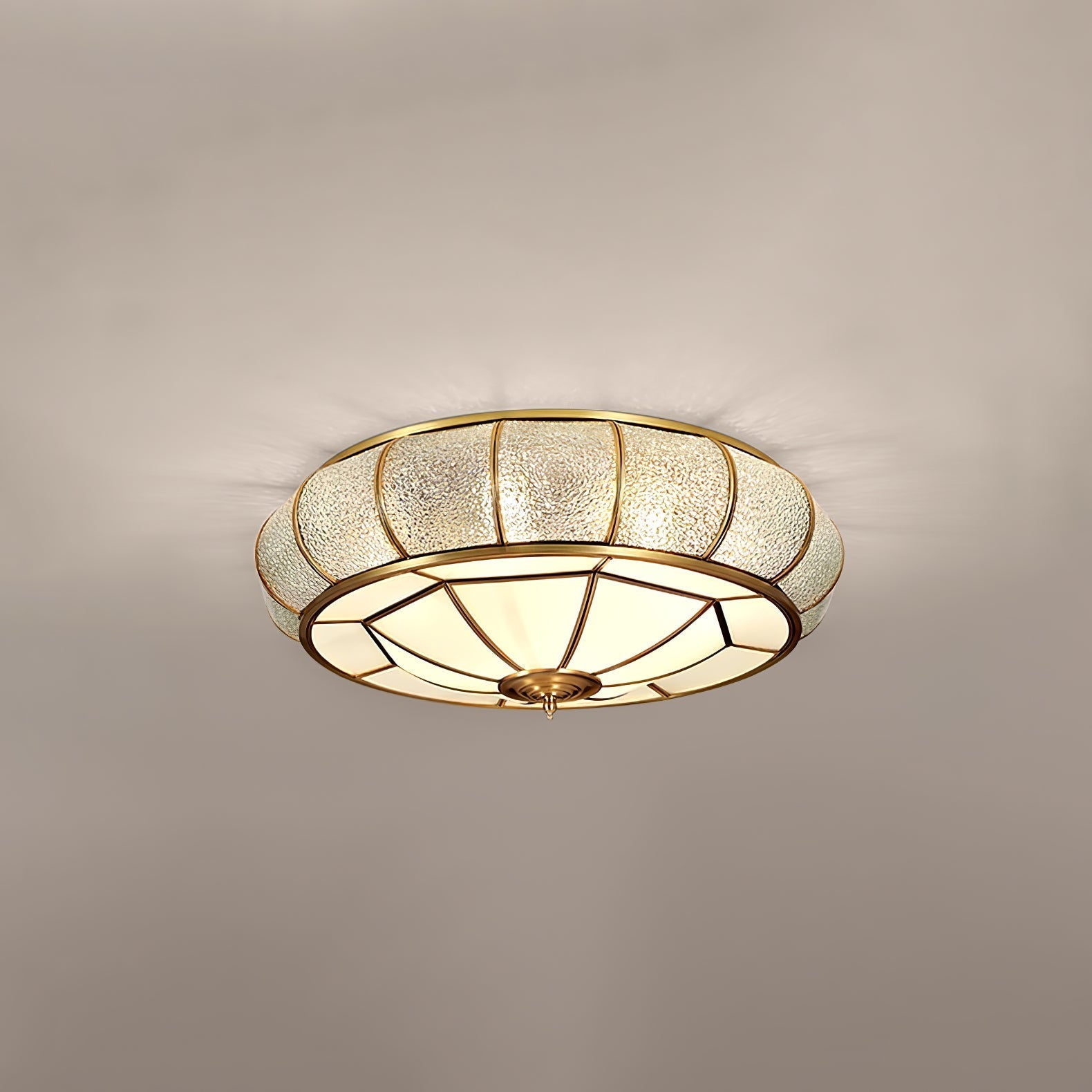 Round Textured Glass Ceiling Light Fixture for Modern Home Decor & Living Room Illumination