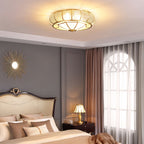 Round Textured Glass Ceiling Light Fixture for Modern Home Decor & Living Room Illumination