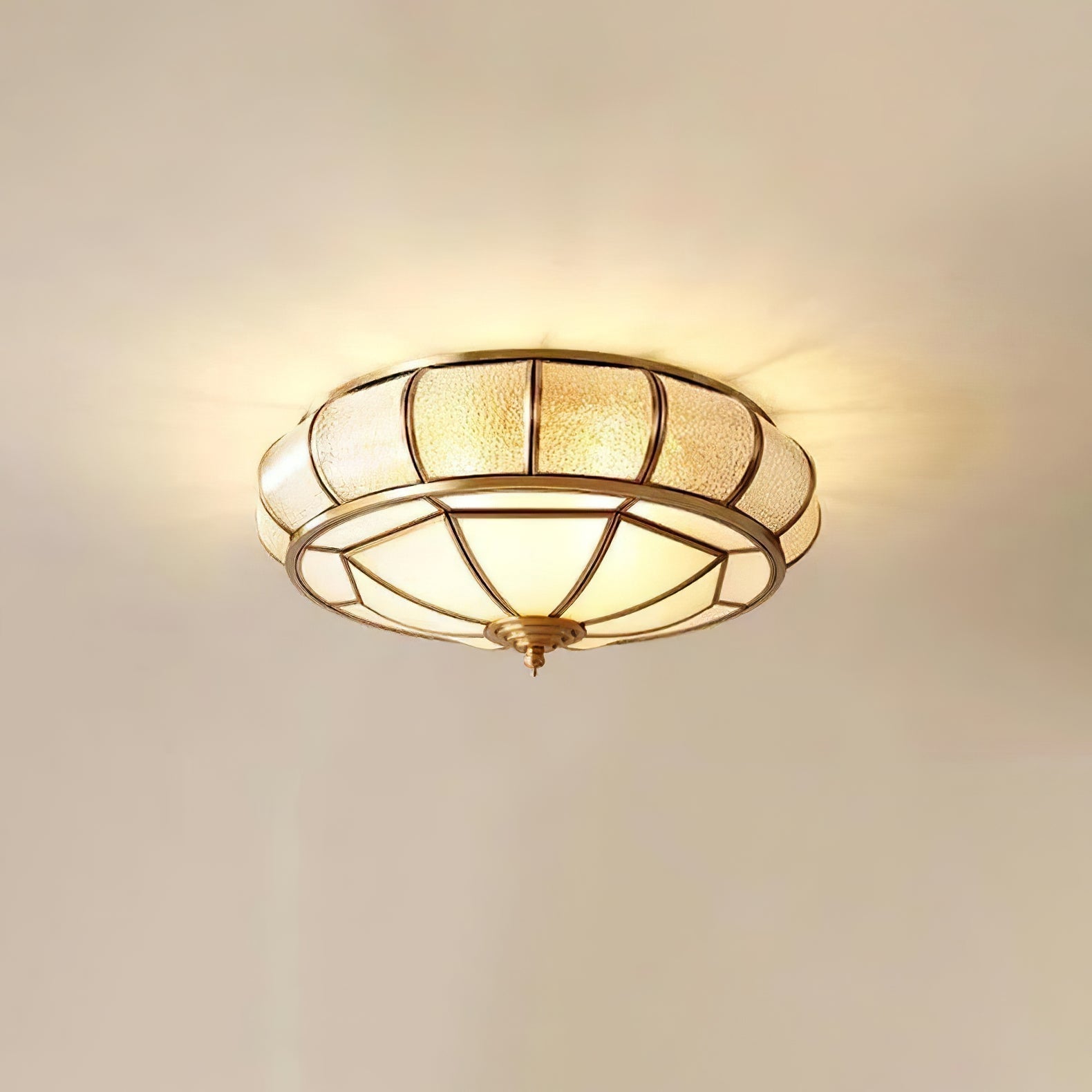 Round Textured Glass Ceiling Light Fixture for Modern Home Decor & Living Room Illumination