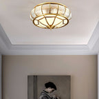 Round Textured Glass Ceiling Light Fixture for Modern Home Decor & Living Room Illumination
