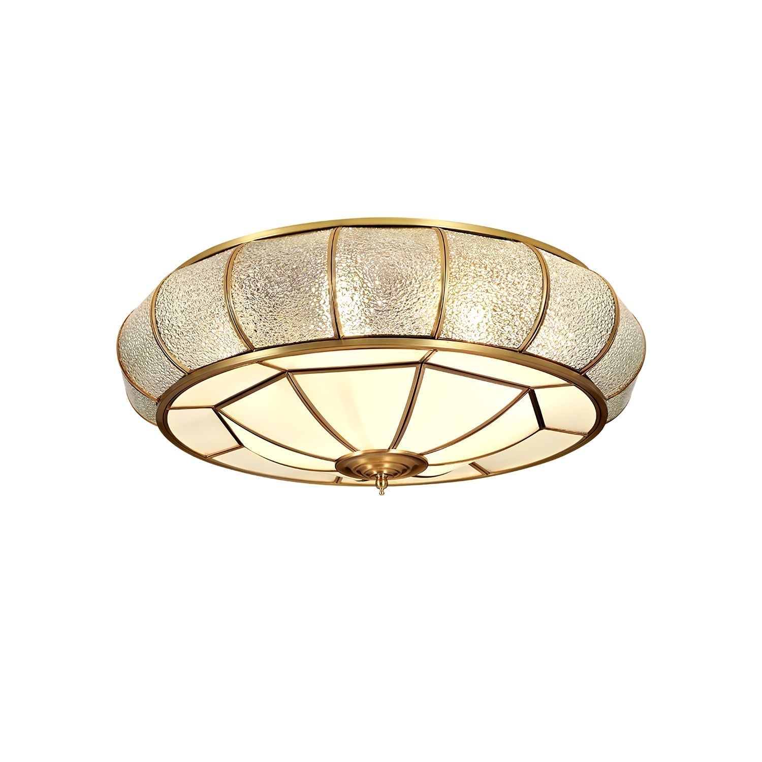 Round Textured Glass Ceiling Light Fixture for Modern Home Decor & Living Room Illumination