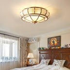 Round Textured Glass Ceiling Light Fixture for Modern Home Decor & Living Room Illumination
