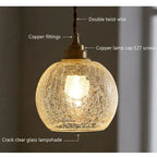 Crystal Glass Pendant Light Fixture - Modern Hanging Lamp for Kitchen Island & Dining Room