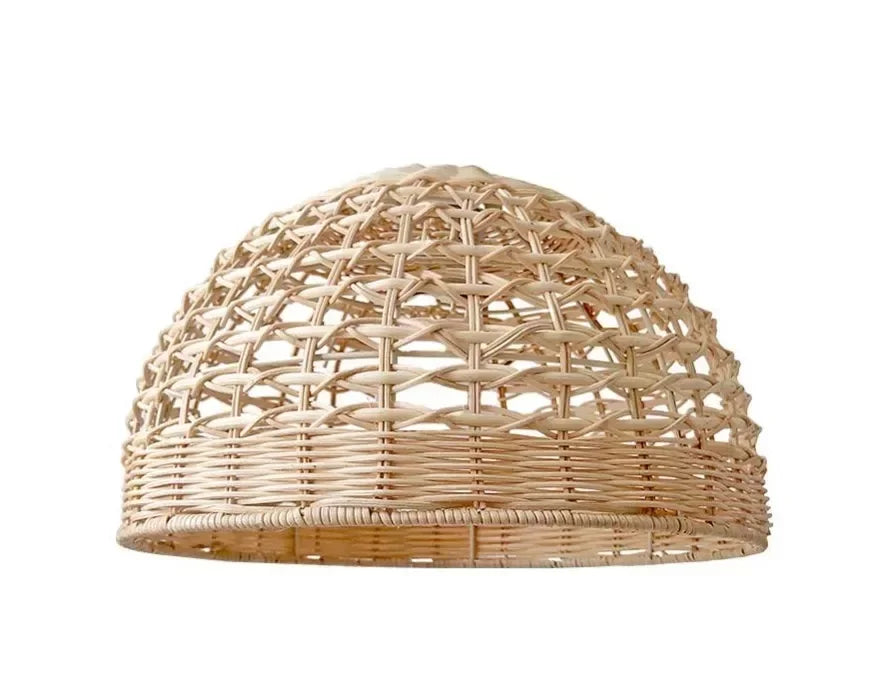 Rattan Pendant Light Fixture - Wicker Lampshade for Ceiling & Table Lighting - Ideal for Home Decor & Ambient Illumination