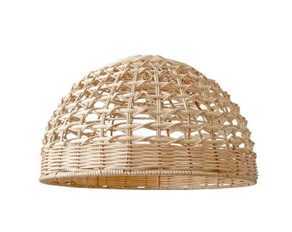 Rattan Pendant Light Fixture - Wicker Lampshade for Ceiling & Table Lighting - Ideal for Home Decor & Ambient Illumination