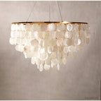 Seashell Pendant Chandelier Light Fixture - Coastal Decor for Living Room & Dining Room
